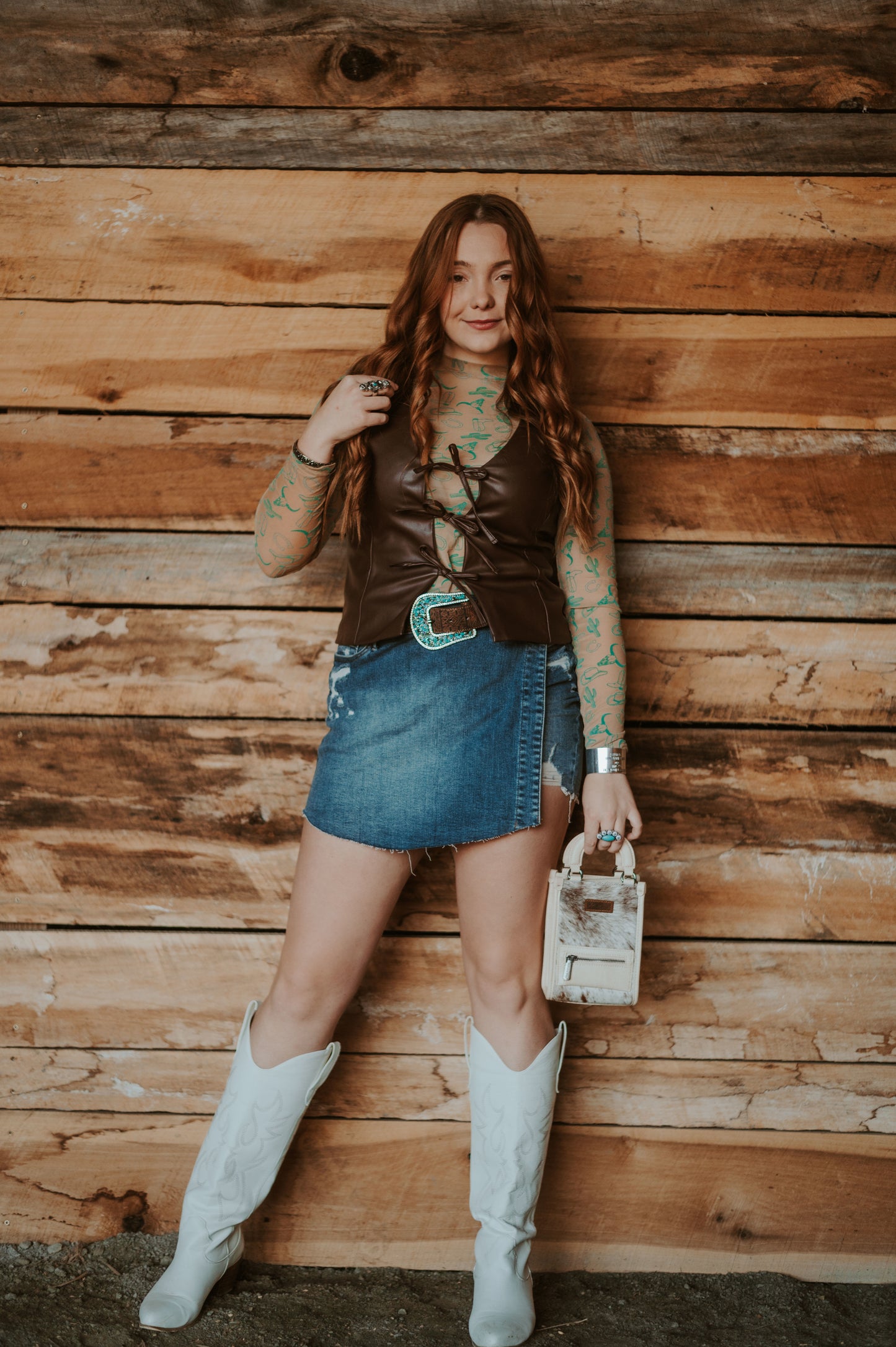 Front Tie Leather Vest