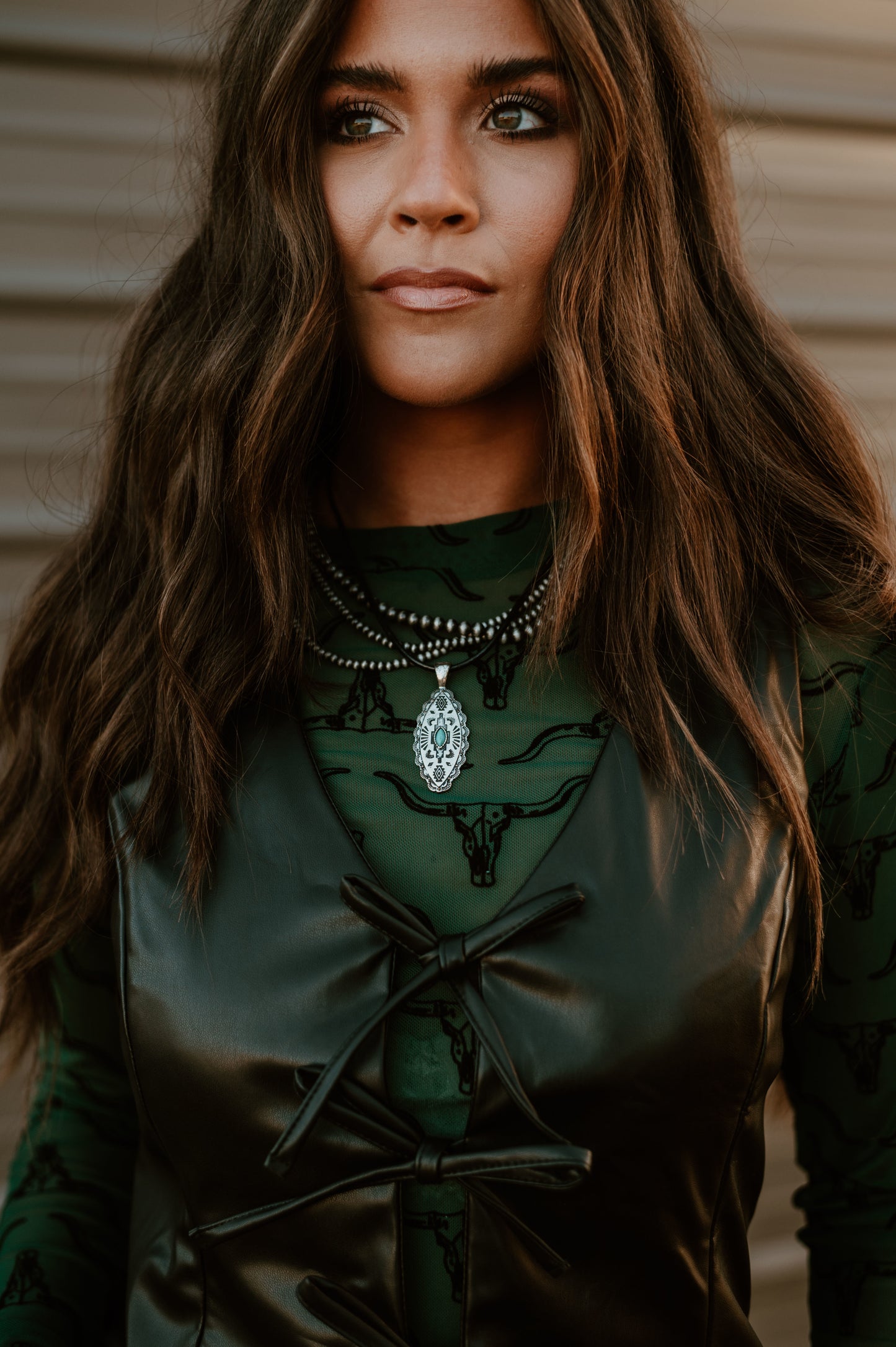 Front Tie Leather Vest