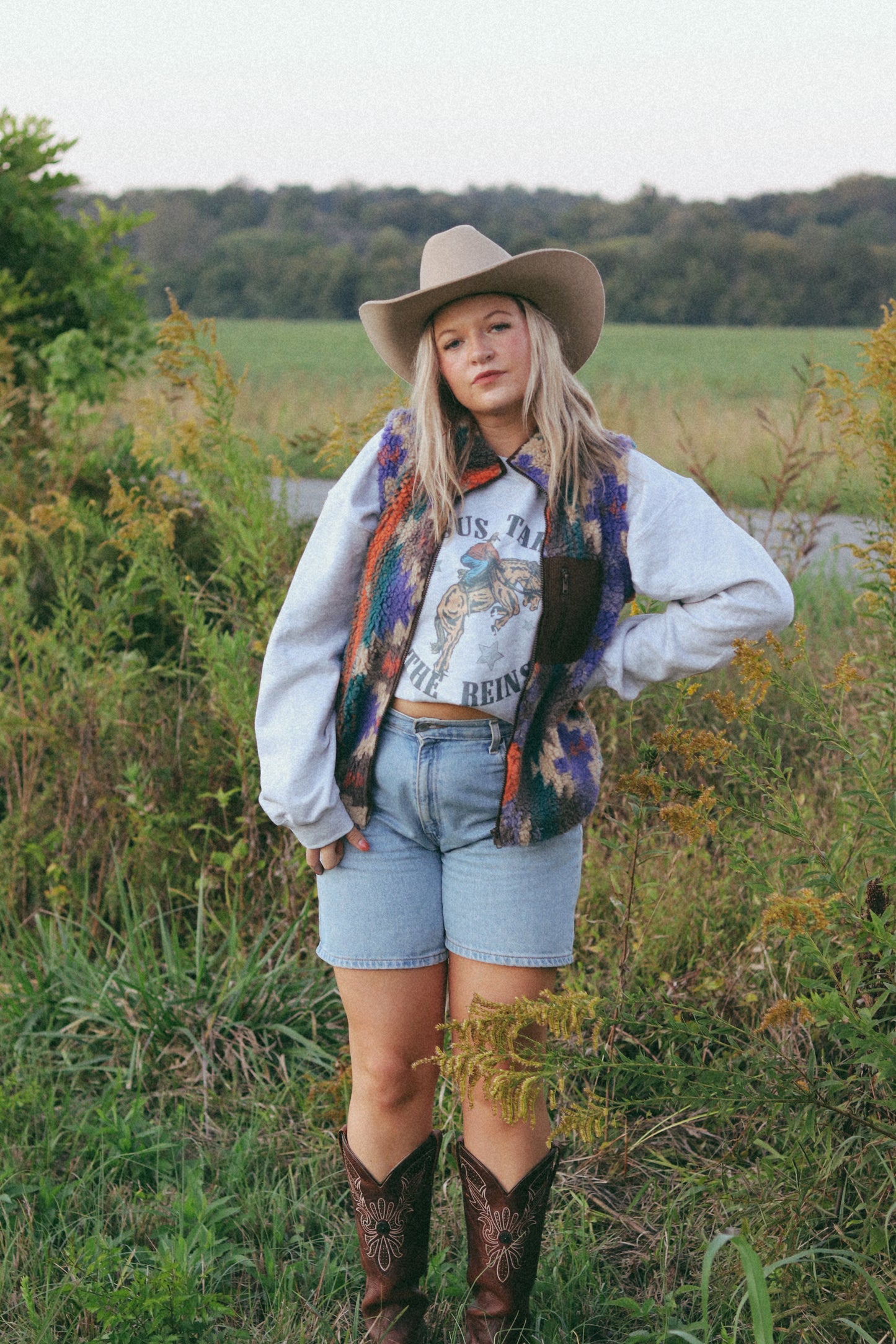 Western Aztec Fleece Vest