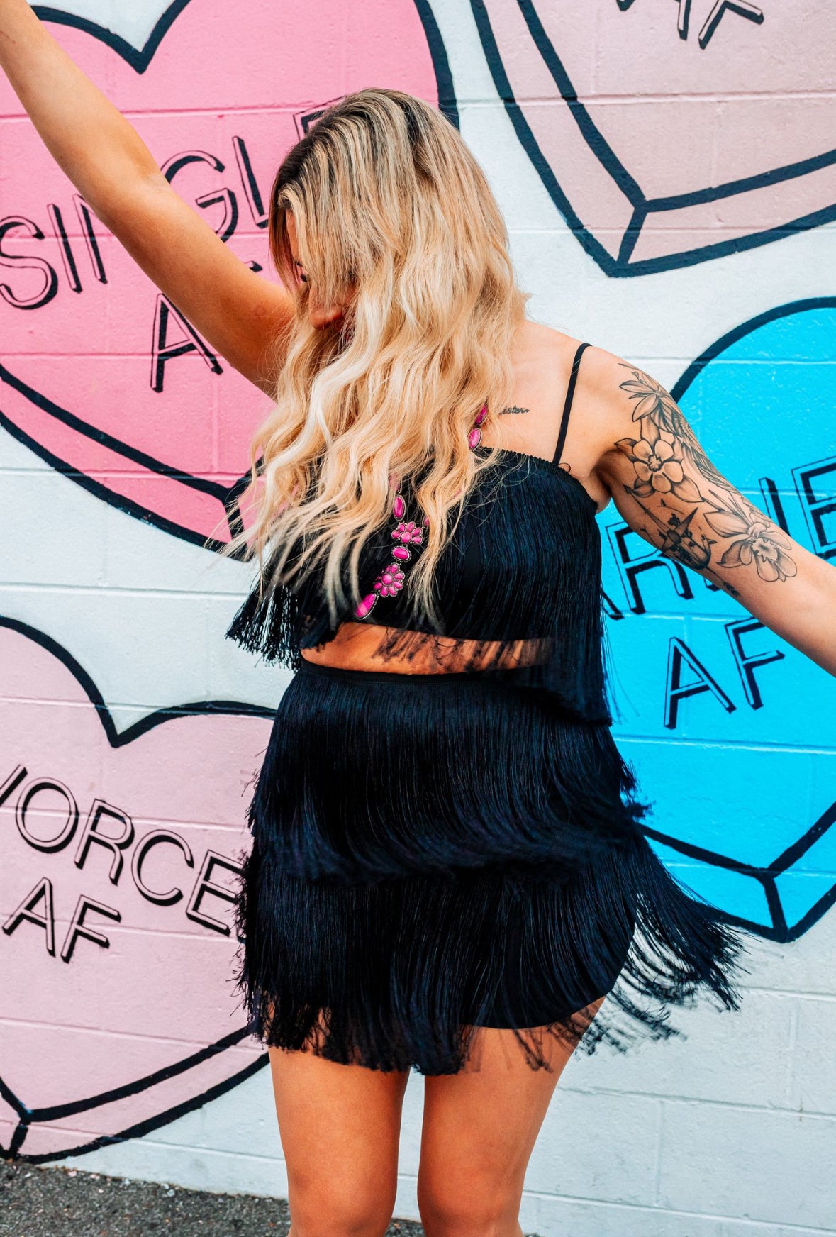 Fringe Mini Skirt and Top Set