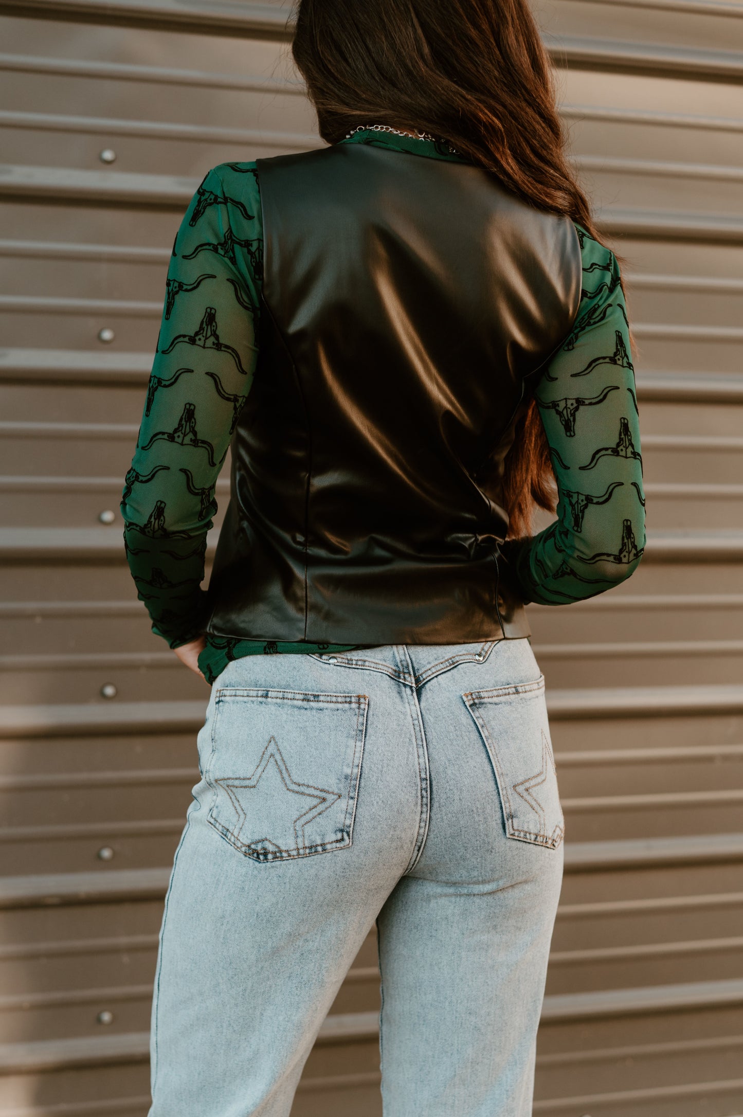 Front Tie Leather Vest