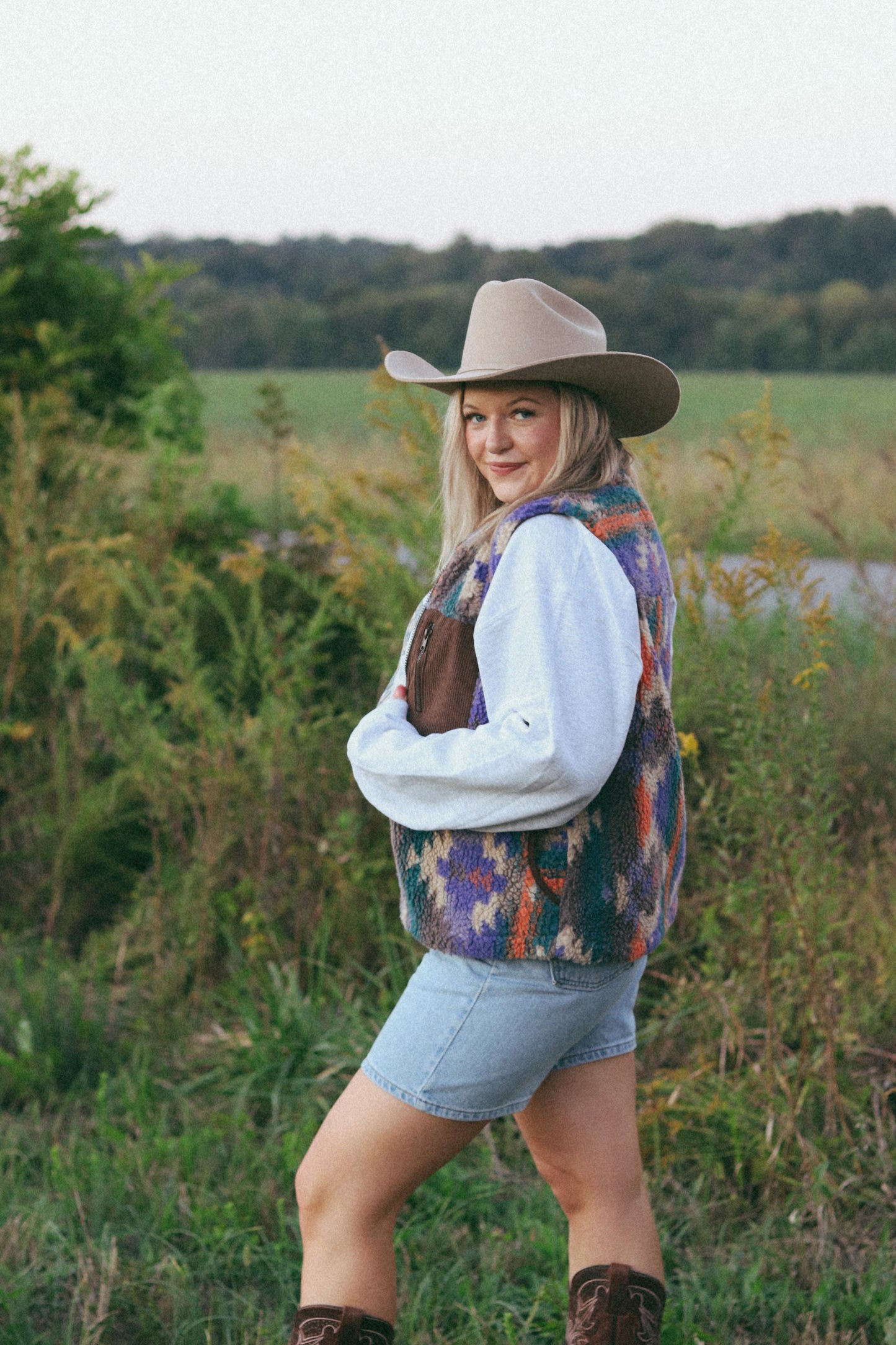 Western Aztec Fleece Vest
