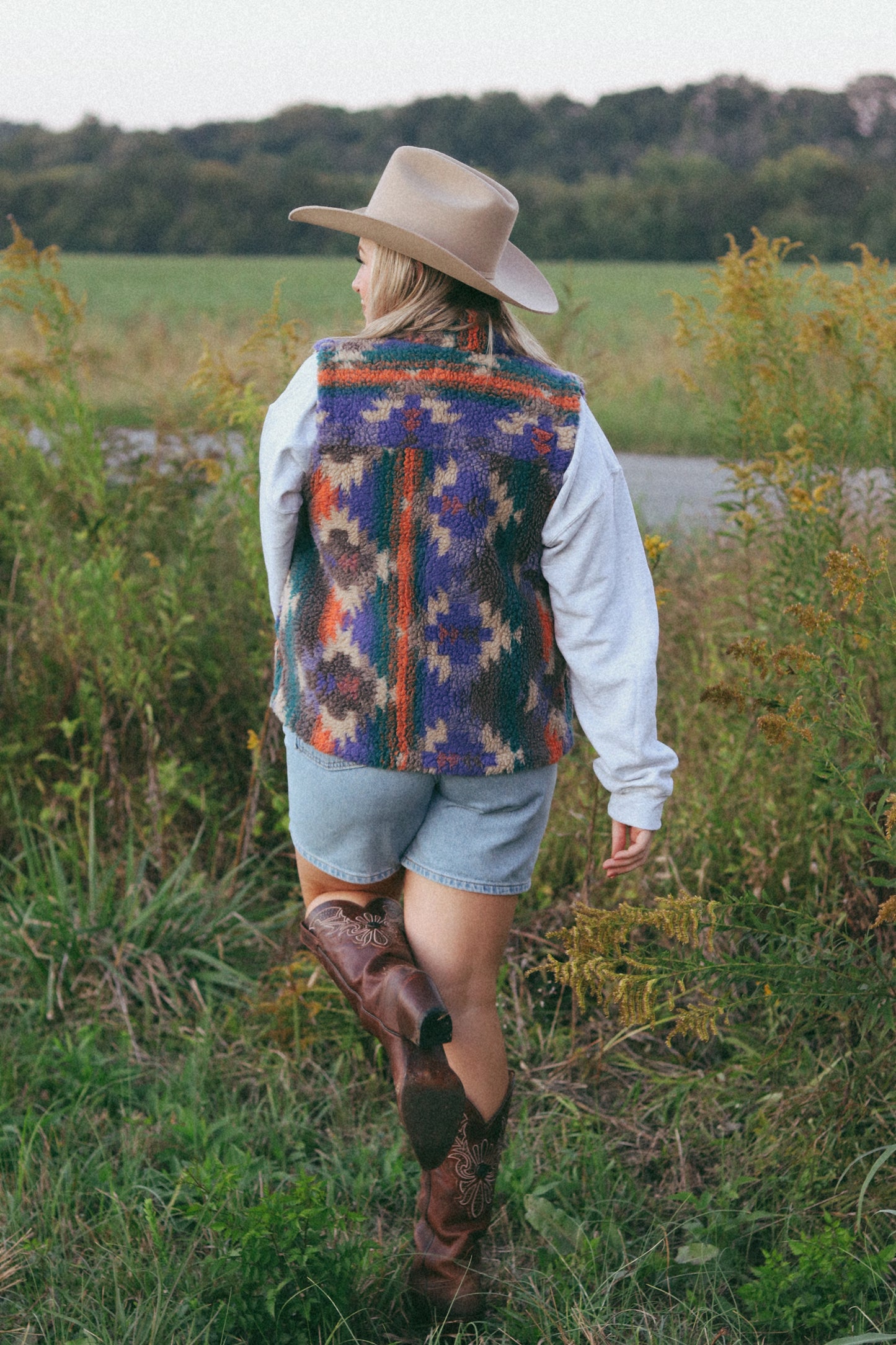 Western Aztec Fleece Vest